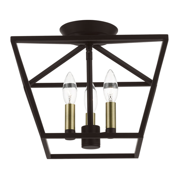 Livex Devone 49430-07 Ceiling Light - Bronze w/Antique Brass