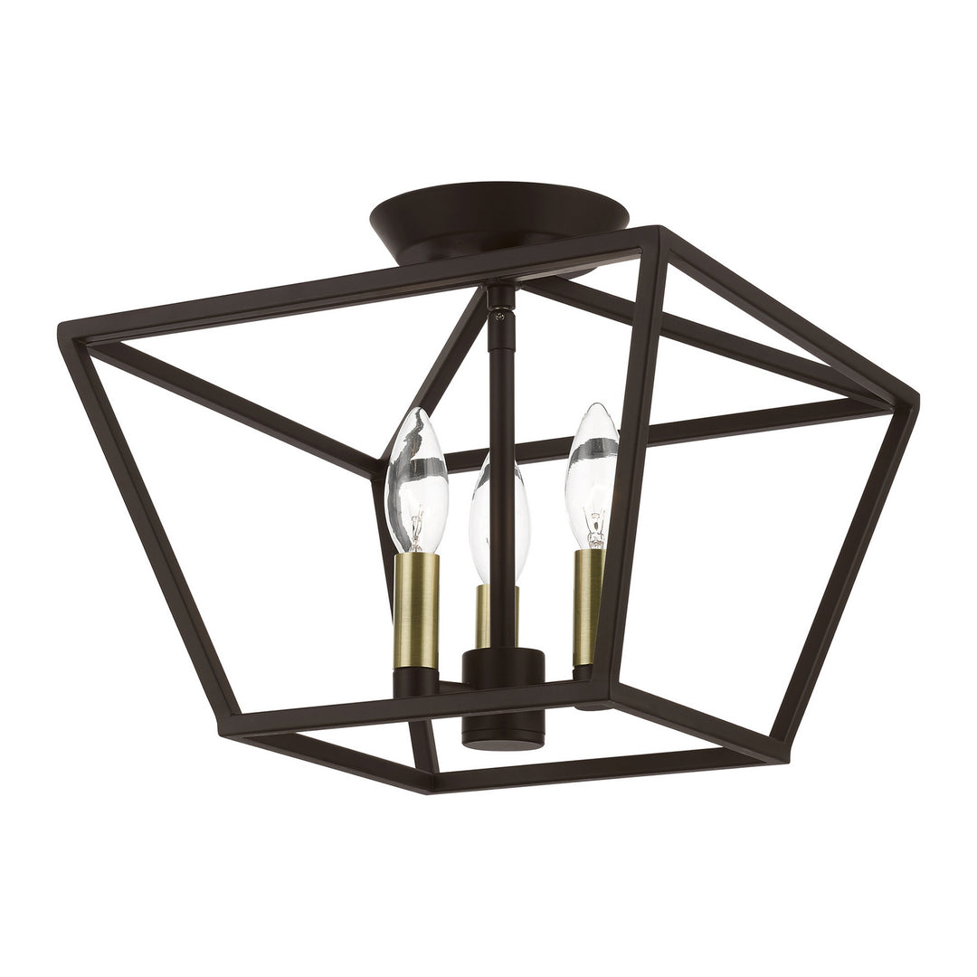 Livex Devone 49430-07 Ceiling Light - Bronze w/Antique Brass