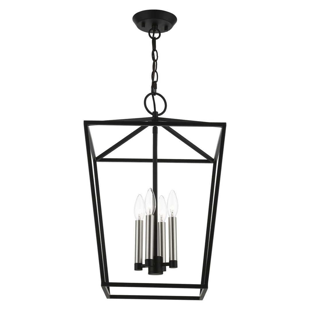 Livex Devone 49434-04 Pendant Light - Black w/Brushed Nickel