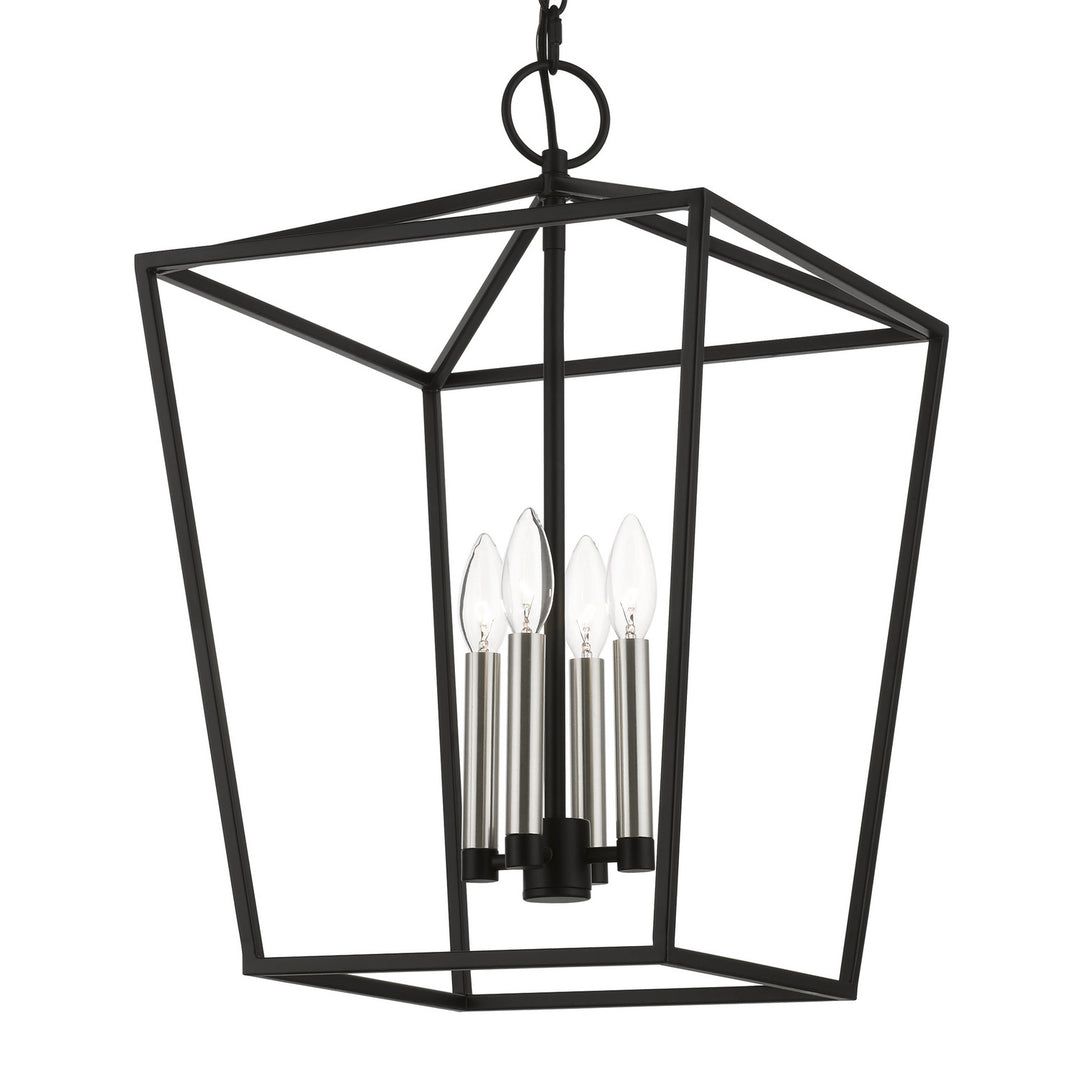 Livex Devone 49434-04 Pendant Light - Black w/Brushed Nickel