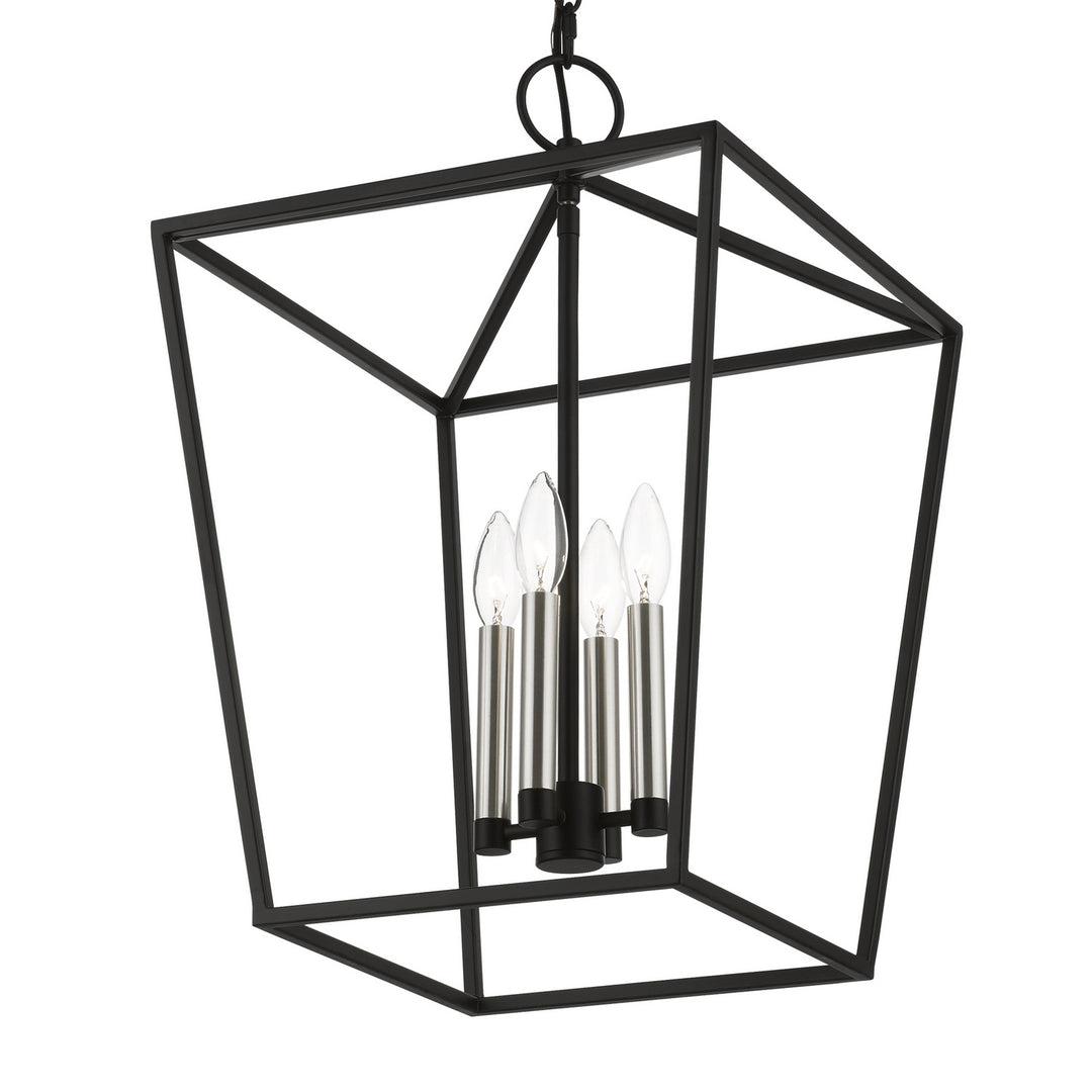 Livex Devone 49434-04 Pendant Light - Black w/Brushed Nickel