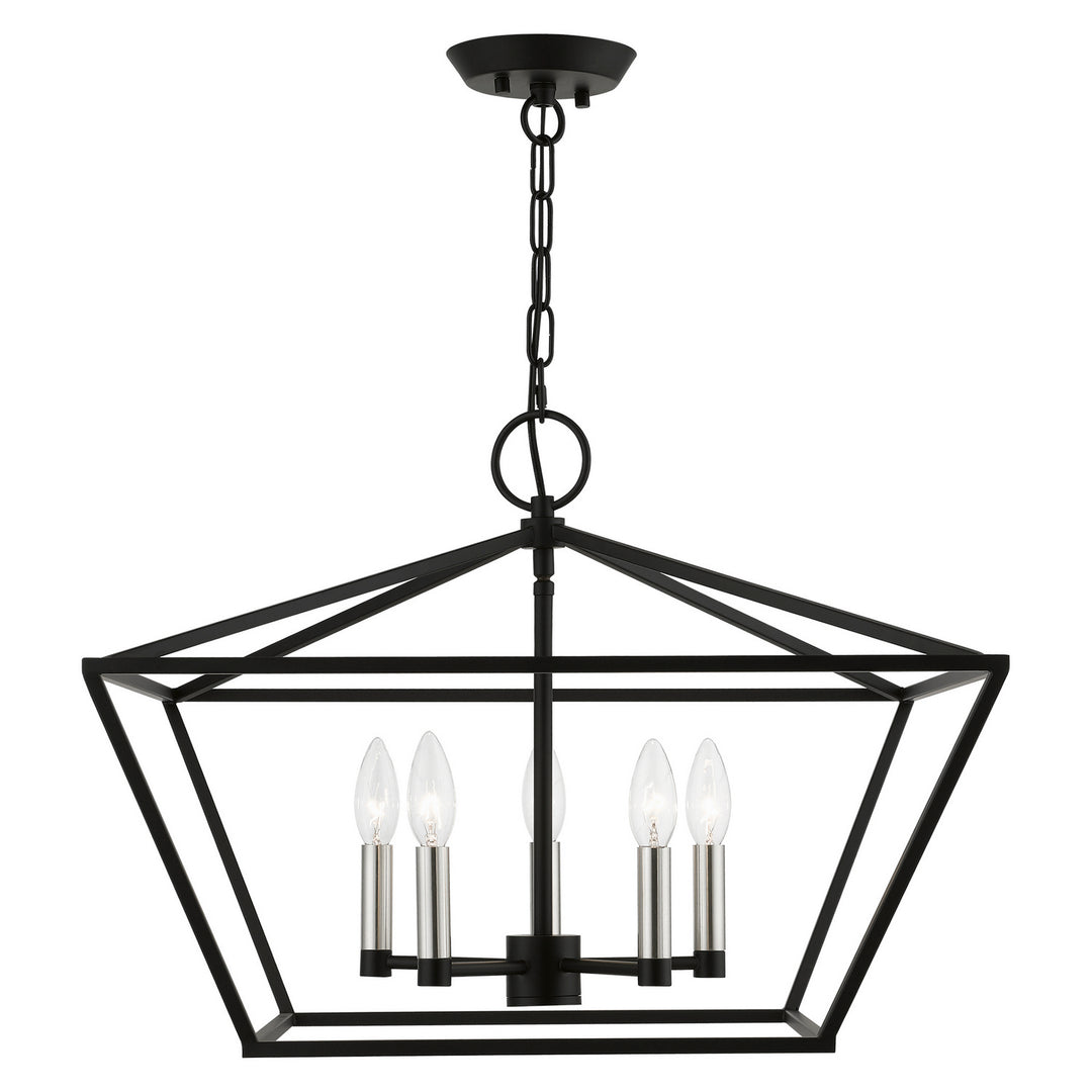 Livex Devone 49435-04 Pendant Light - Black w/Brushed Nickel