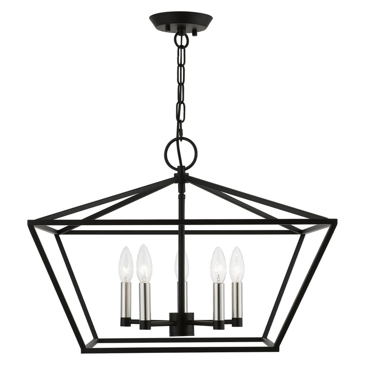 Livex Devone 49435-04 Pendant Light - Black w/Brushed Nickel