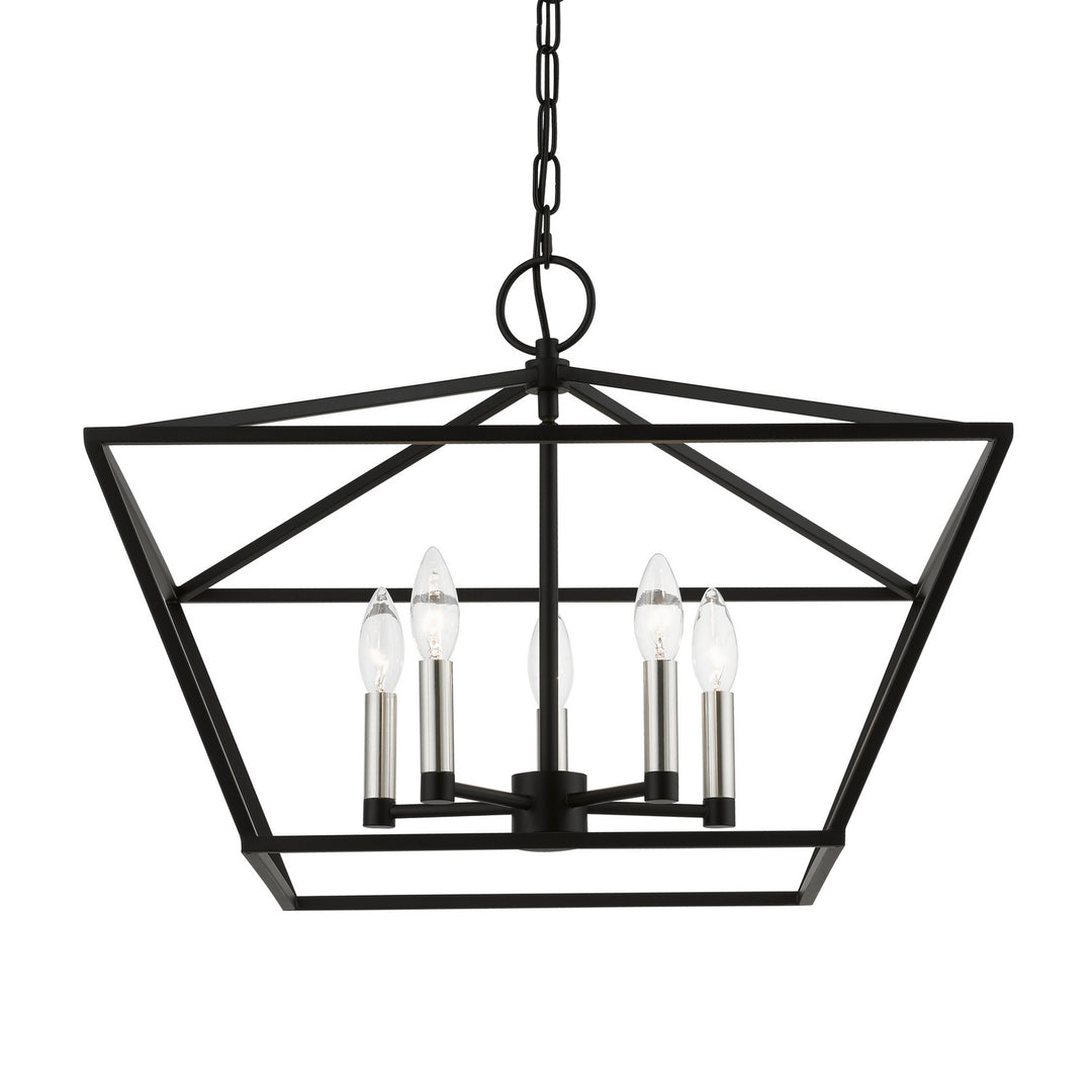 Livex Devone 49435-04 Pendant Light - Black w/Brushed Nickel