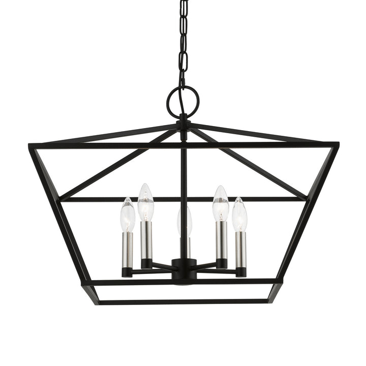 Livex Devone 49435-04 Pendant Light - Black w/Brushed Nickel