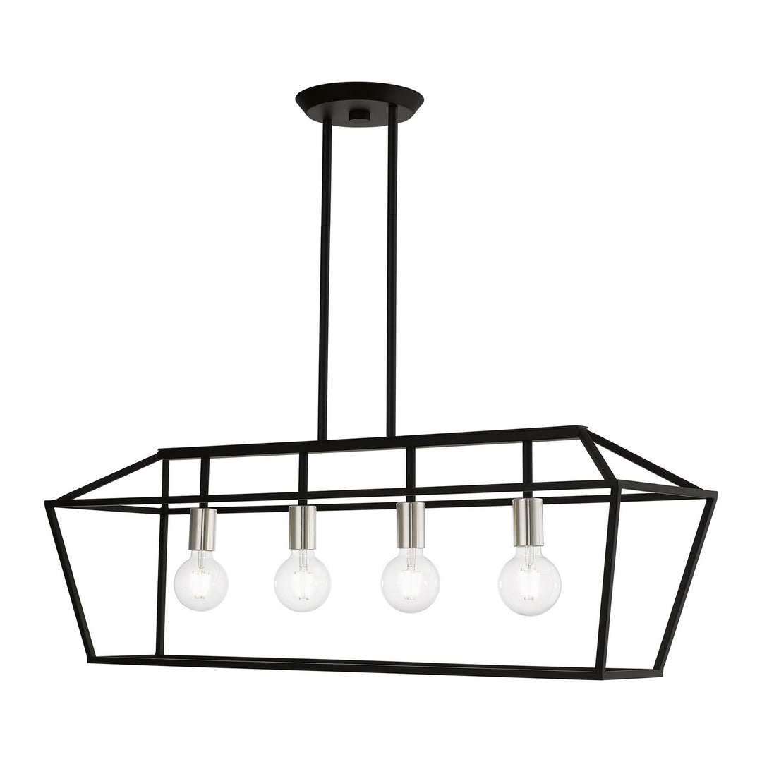 Livex Devone 49437-04 Pendant Light - Black w/Brushed Nickel