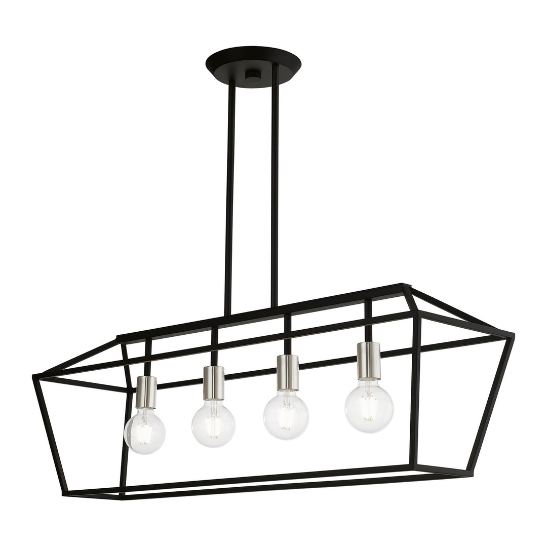 Livex Devone 49437-04 Pendant Light - Black w/Brushed Nickel