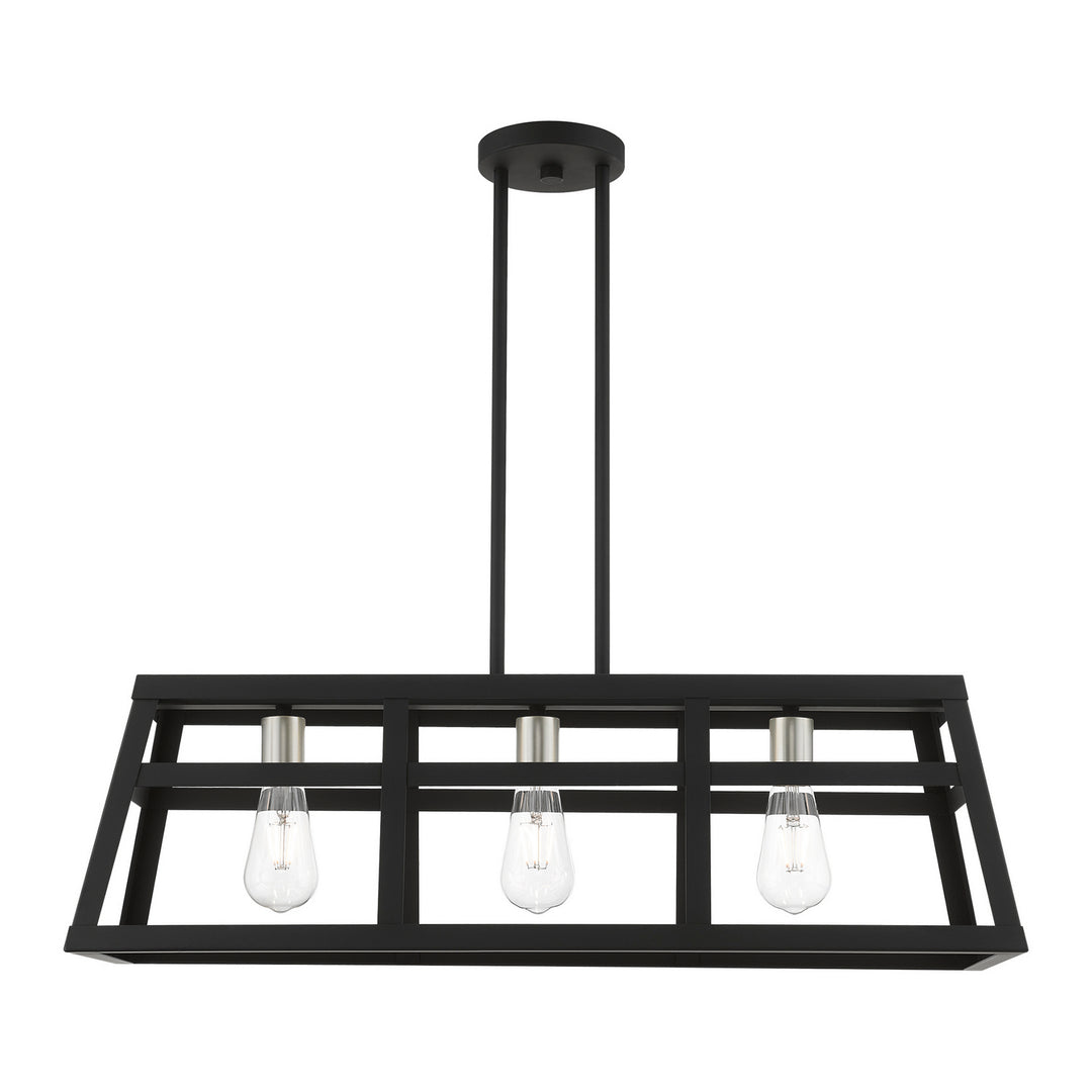 Livex Schofield 49563-04 Pendant Light - Black w/Brushed Nickel