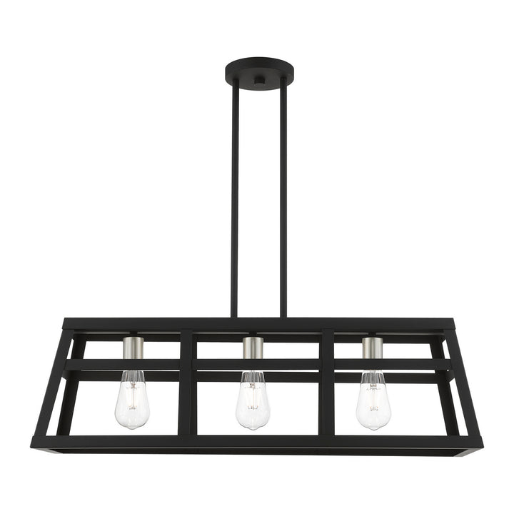 Livex Schofield 49563-04 Pendant Light - Black w/Brushed Nickel