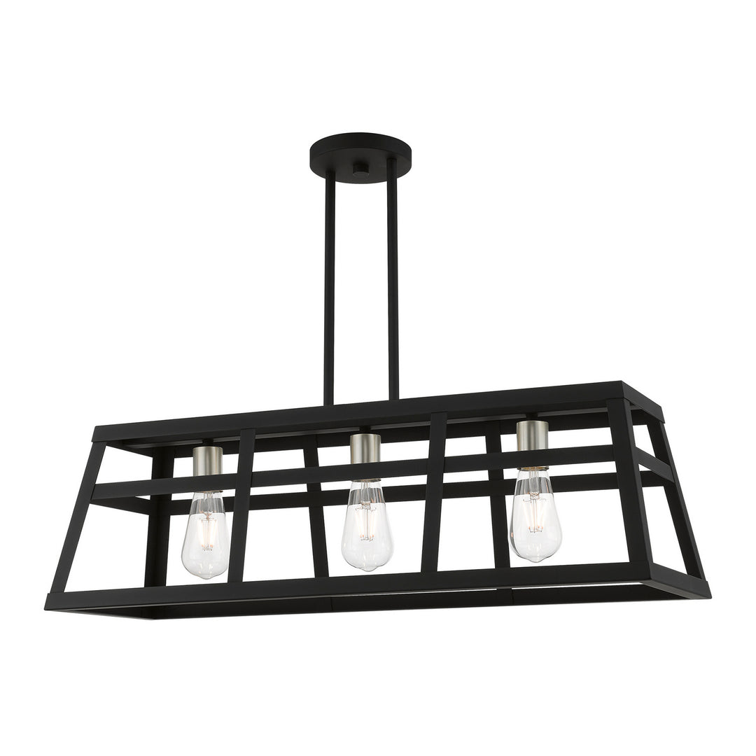 Livex Schofield 49563-04 Pendant Light - Black w/Brushed Nickel