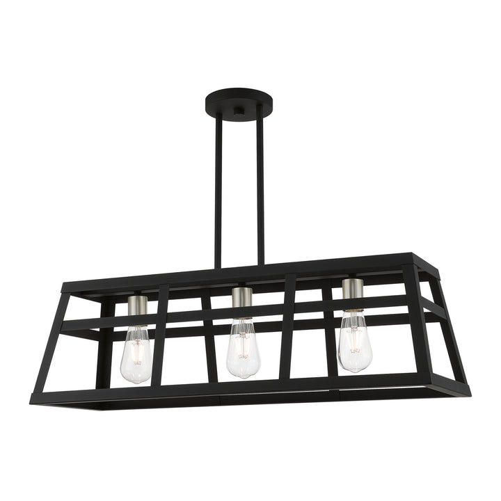 Livex Schofield 49563-04 Pendant Light - Black w/Brushed Nickel