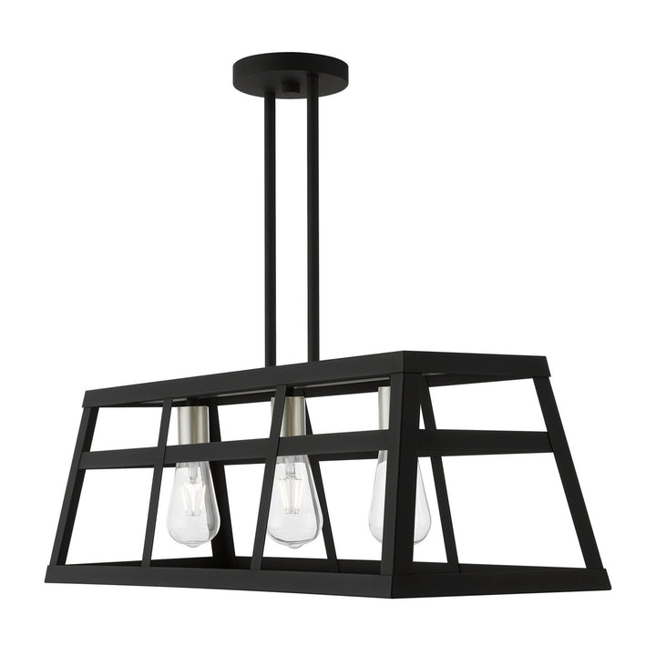 Livex Schofield 49563-04 Pendant Light - Black w/Brushed Nickel