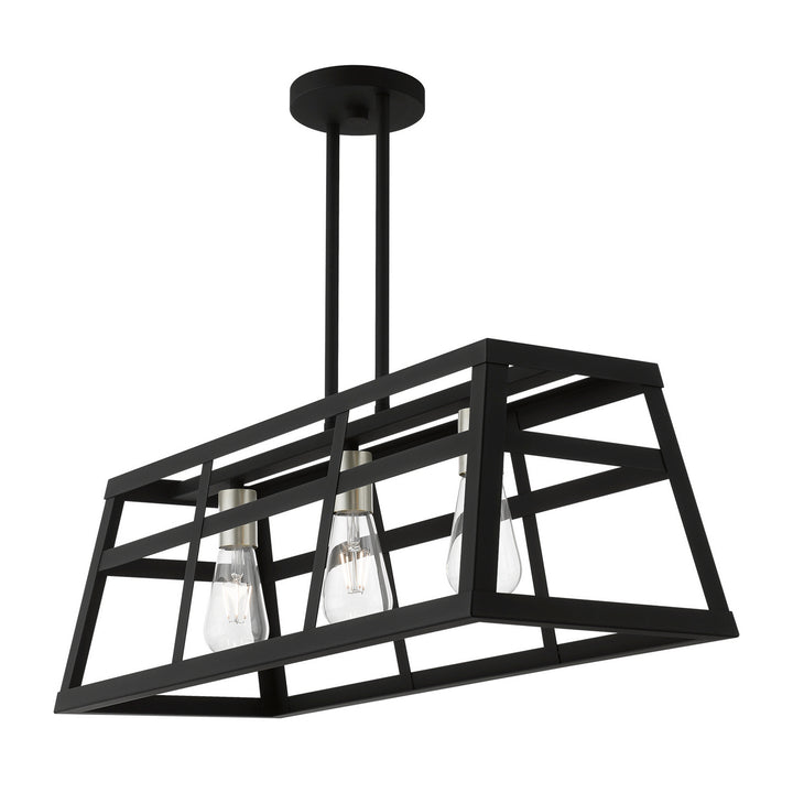 Livex Schofield 49563-04 Pendant Light - Black w/Brushed Nickel