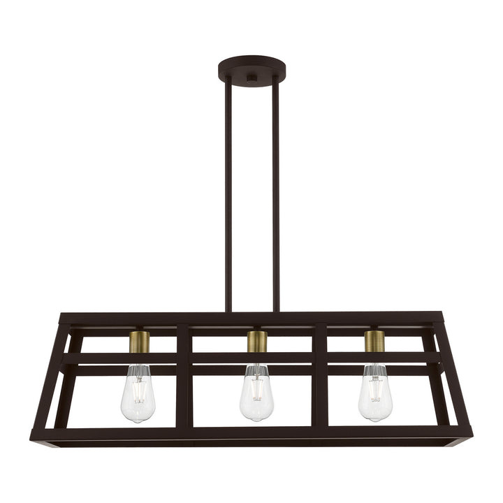 Livex Schofield 49563-07 Pendant Light - Bronze w/Antique Brass