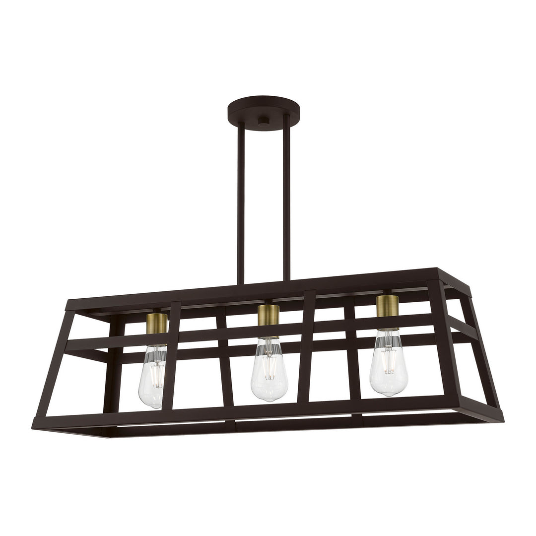 Livex Schofield 49563-07 Pendant Light - Bronze w/Antique Brass
