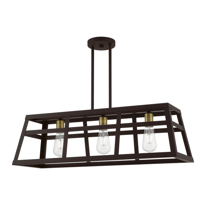 Livex Schofield 49563-07 Pendant Light - Bronze w/Antique Brass