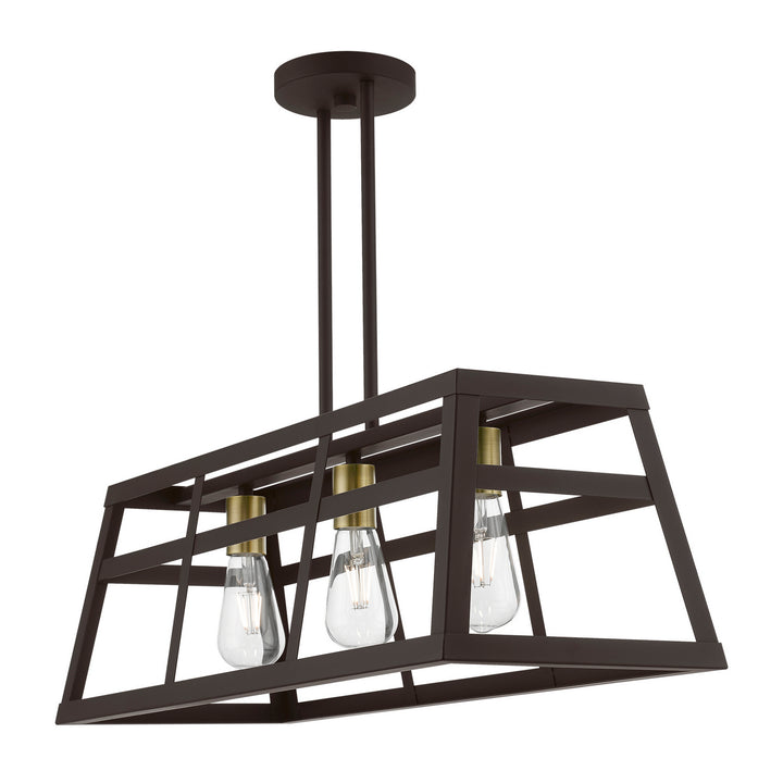 Livex Schofield 49563-07 Pendant Light - Bronze w/Antique Brass