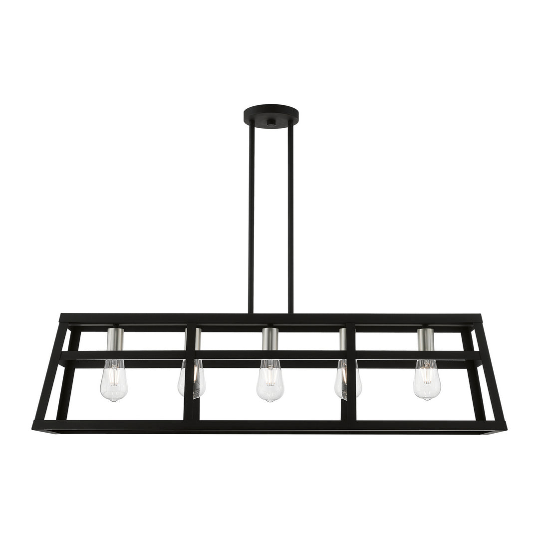 Livex Schofield 49565-04 Pendant Light - Black w/Brushed Nickel