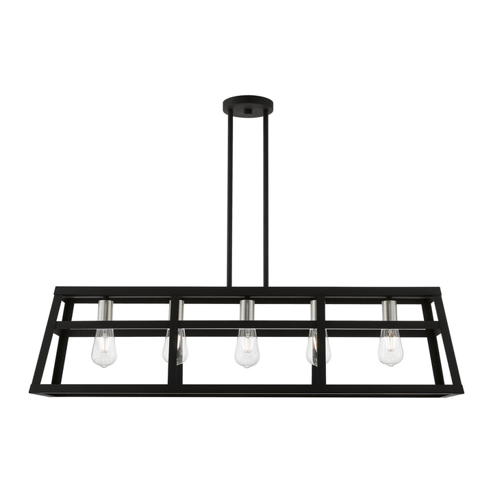 Livex Schofield 49565-04 Pendant Light - Black w/Brushed Nickel