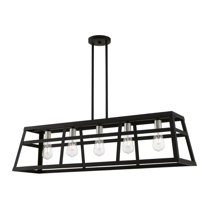 Livex Schofield 49565-04 Pendant Light - Black w/Brushed Nickel