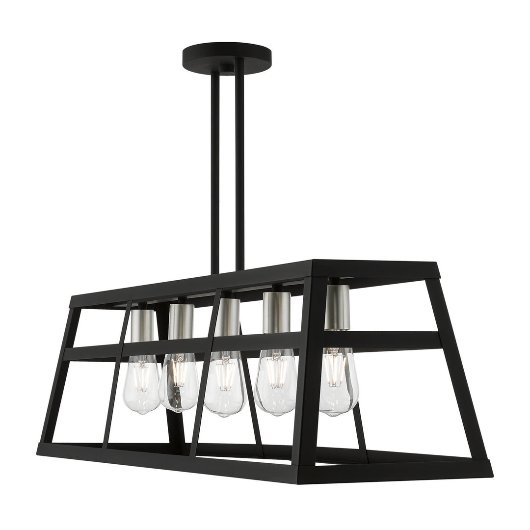 Livex Schofield 49565-04 Pendant Light - Black w/Brushed Nickel
