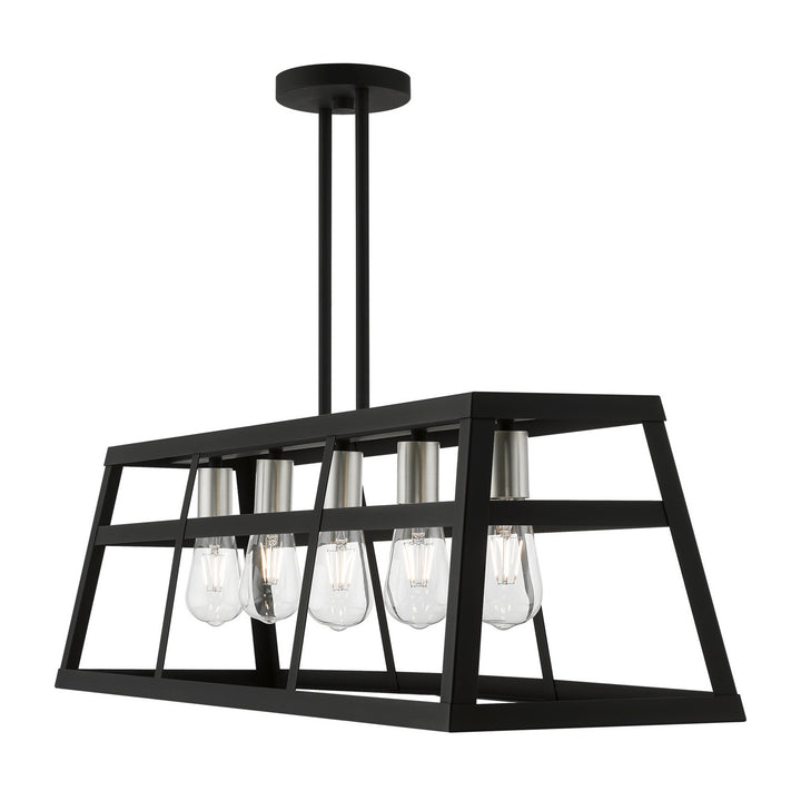 Livex Schofield 49565-04 Pendant Light - Black w/Brushed Nickel