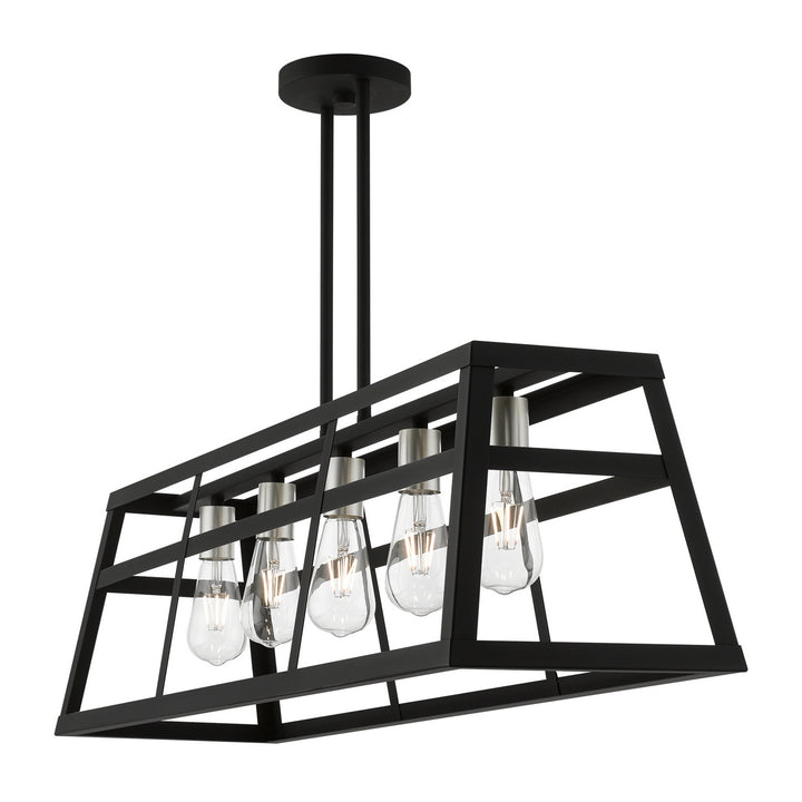 Livex Schofield 49565-04 Pendant Light - Black w/Brushed Nickel