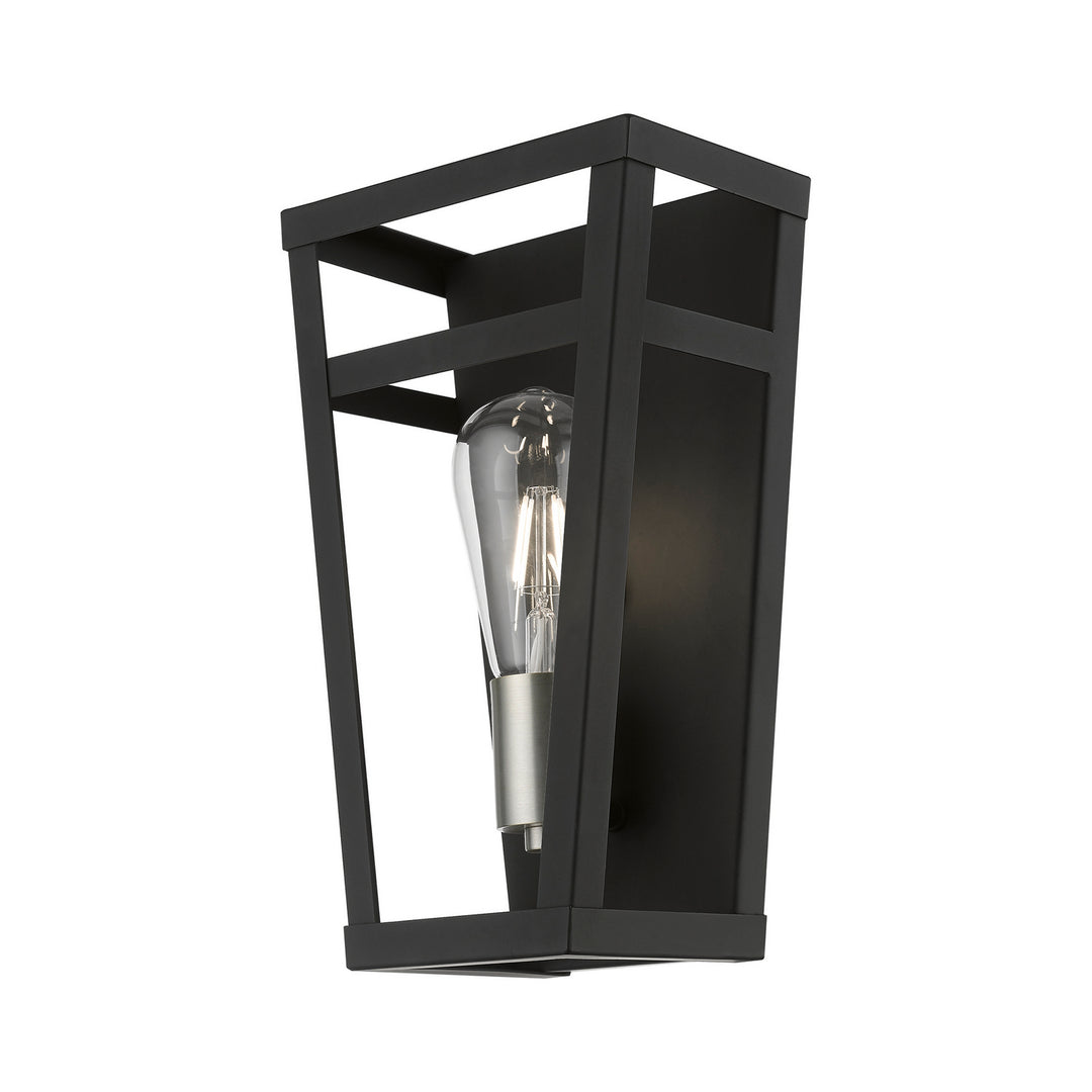 Livex Schofield 49567-04 Wall Sconce Light - Black w/Brushed Nickel