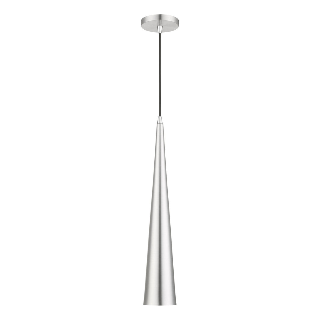 Livex Noho 49631-66 Pendant Light - Brushed Aluminum w/Polished Chrome