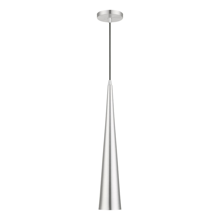 Livex Noho 49631-66 Pendant Light - Brushed Aluminum w/Polished Chrome