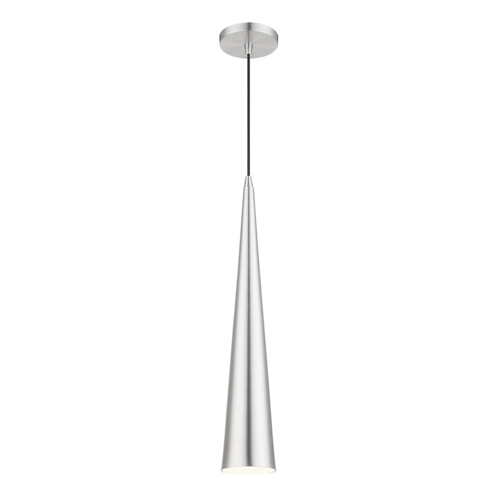 Livex Noho 49631-66 Pendant Light - Brushed Aluminum w/Polished Chrome