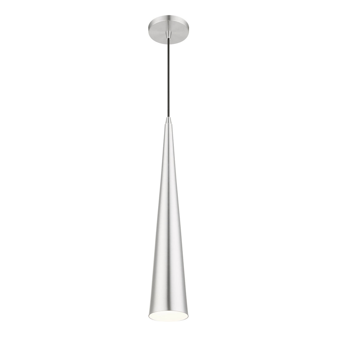 Livex Noho 49631-66 Pendant Light - Brushed Aluminum w/Polished Chrome