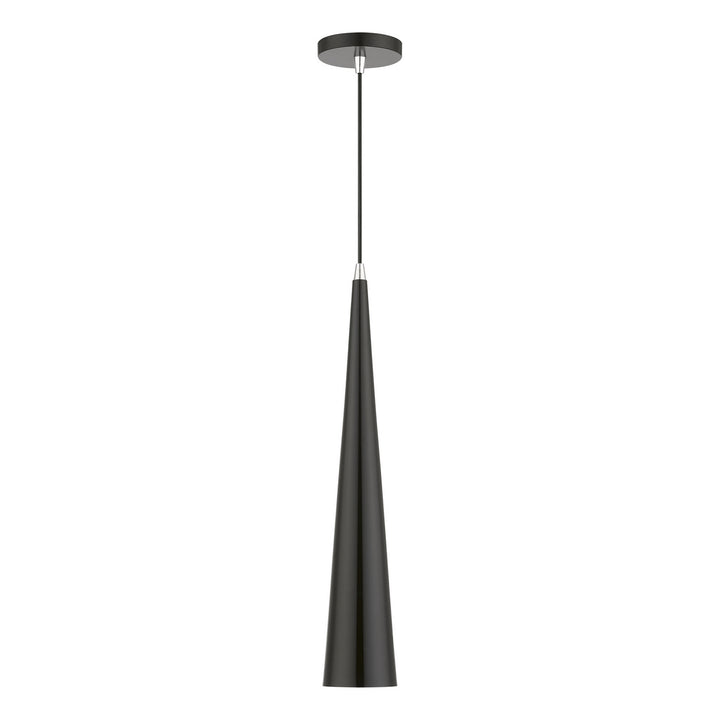 Livex Noho 49631-68 Pendant Light - Shiny Black w/Polished Chrome