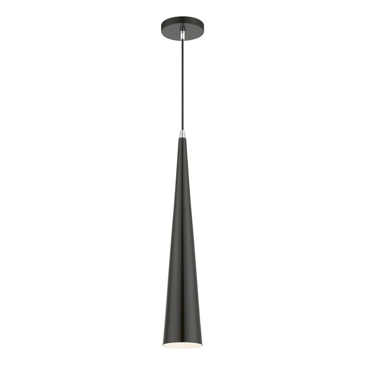 Livex Noho 49631-68 Pendant Light - Shiny Black w/Polished Chrome