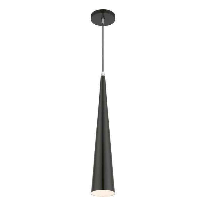 Livex Noho 49631-68 Pendant Light - Shiny Black w/Polished Chrome