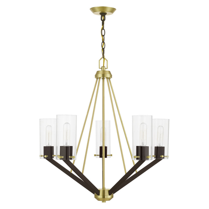 Livex Beckett 51165-12 Chandelier Light - Satin Brass & Bronze