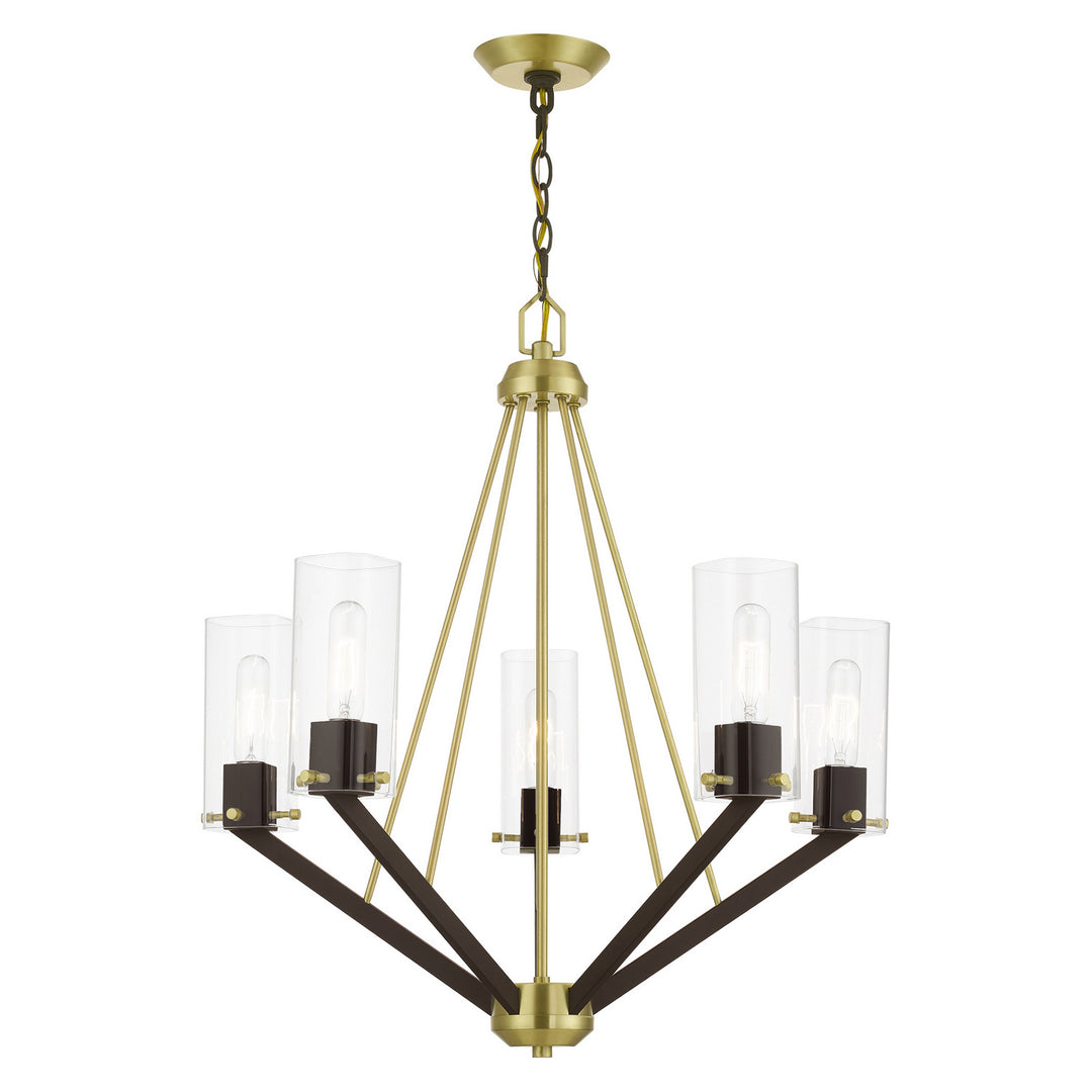 Livex Beckett 51165-12 Chandelier Light - Satin Brass & Bronze