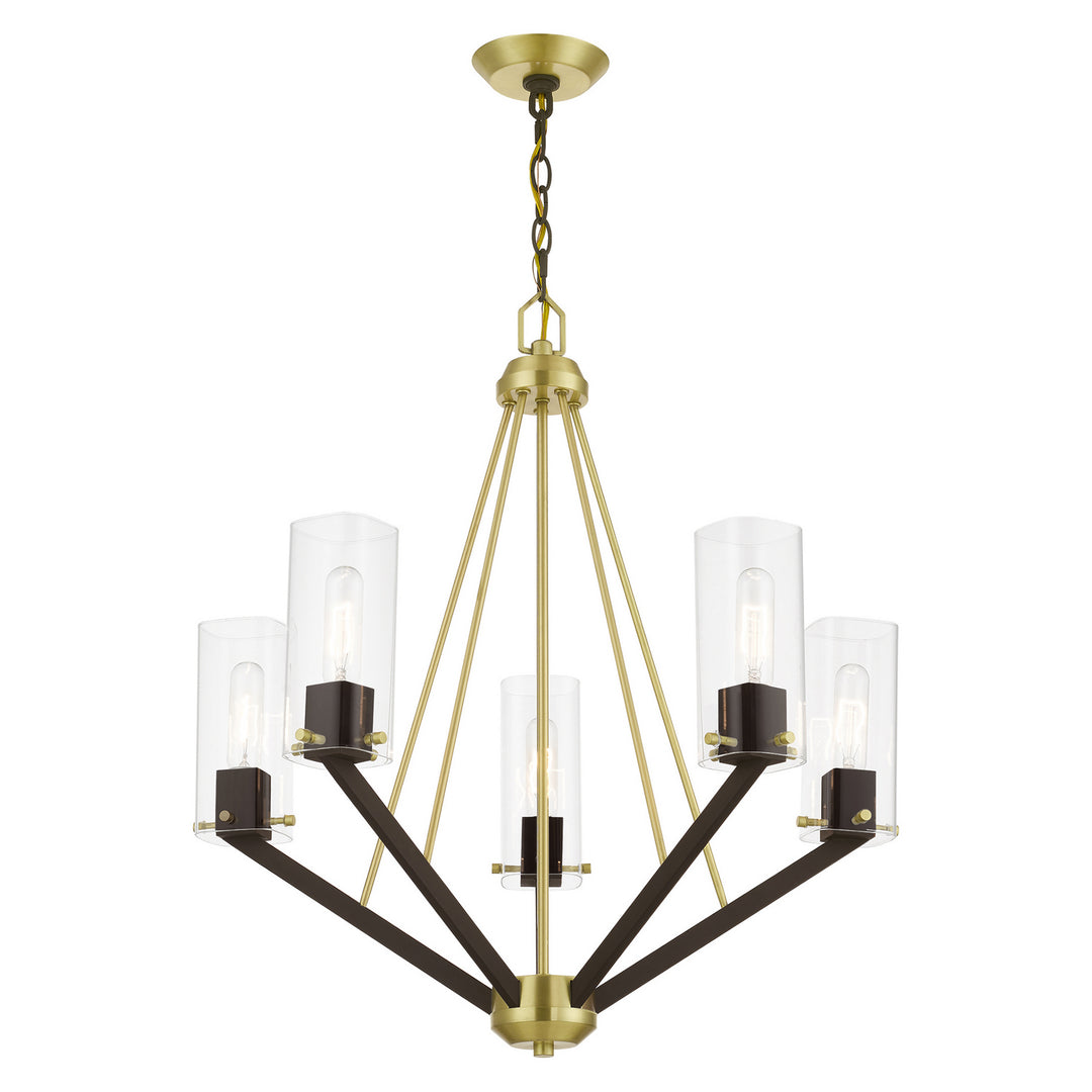 Livex Beckett 51165-12 Chandelier Light - Satin Brass & Bronze