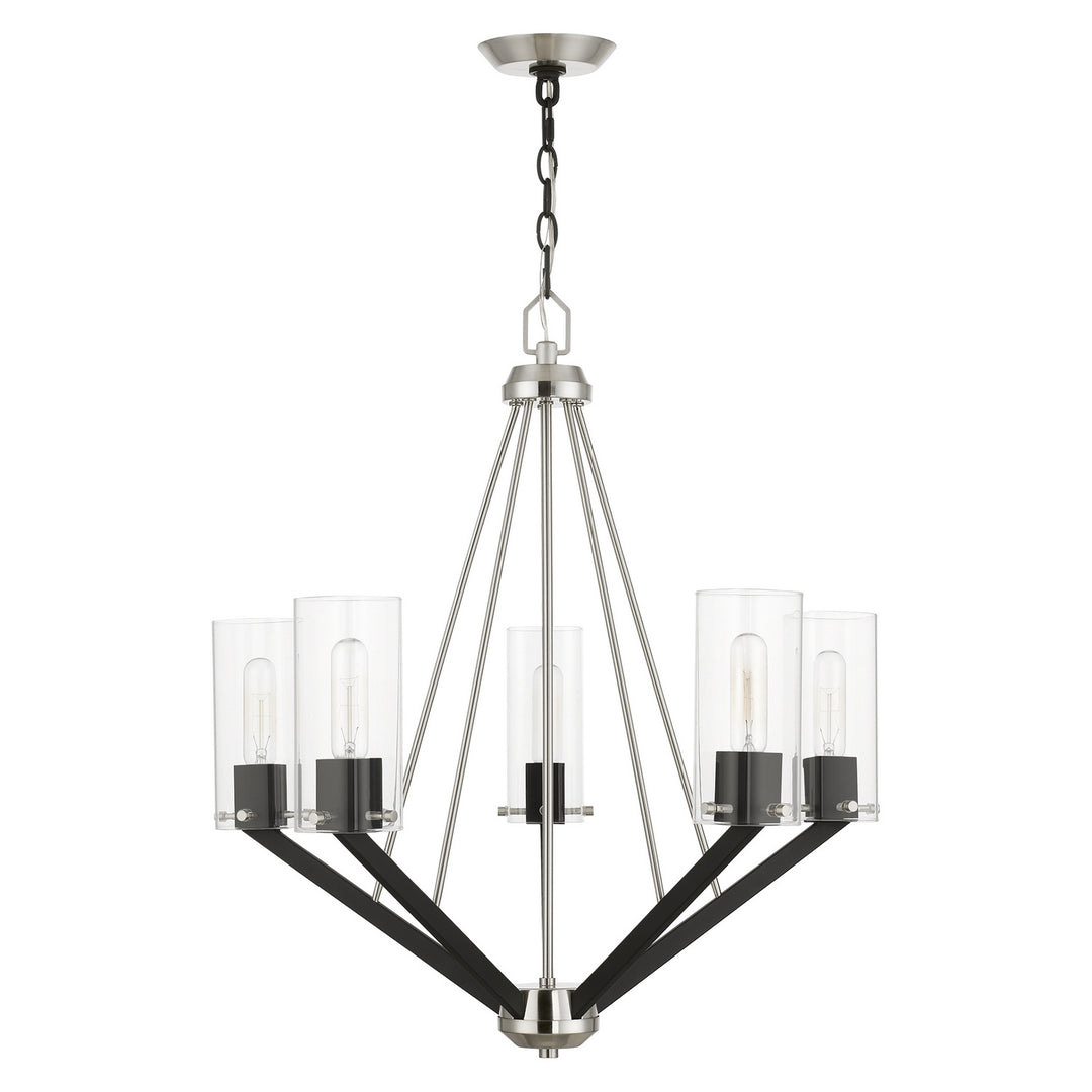 Livex Beckett 51165-91 Chandelier Light - Brushed Nickel & Black