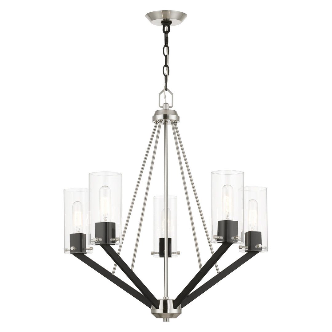 Livex Beckett 51165-91 Chandelier Light - Brushed Nickel & Black