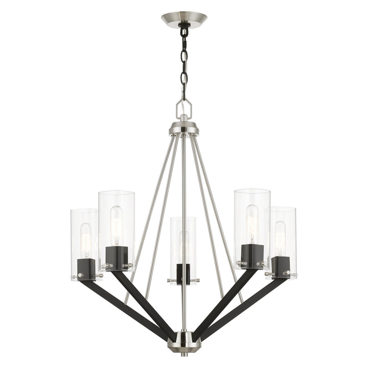 Livex Beckett 51165-91 Chandelier Light - Brushed Nickel & Black