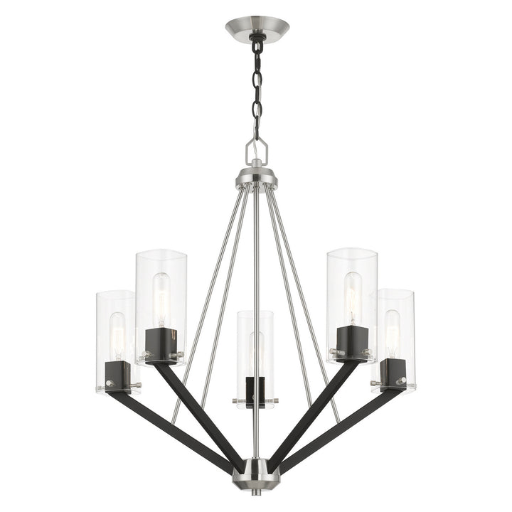 Livex Beckett 51165-91 Chandelier Light - Brushed Nickel & Black