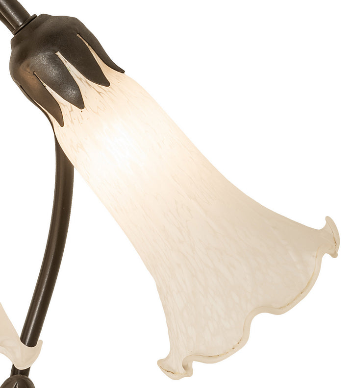 Meyda Tiffany Lighting 173809 White Three Light Table Lamp Lamp Bronze / Dark
