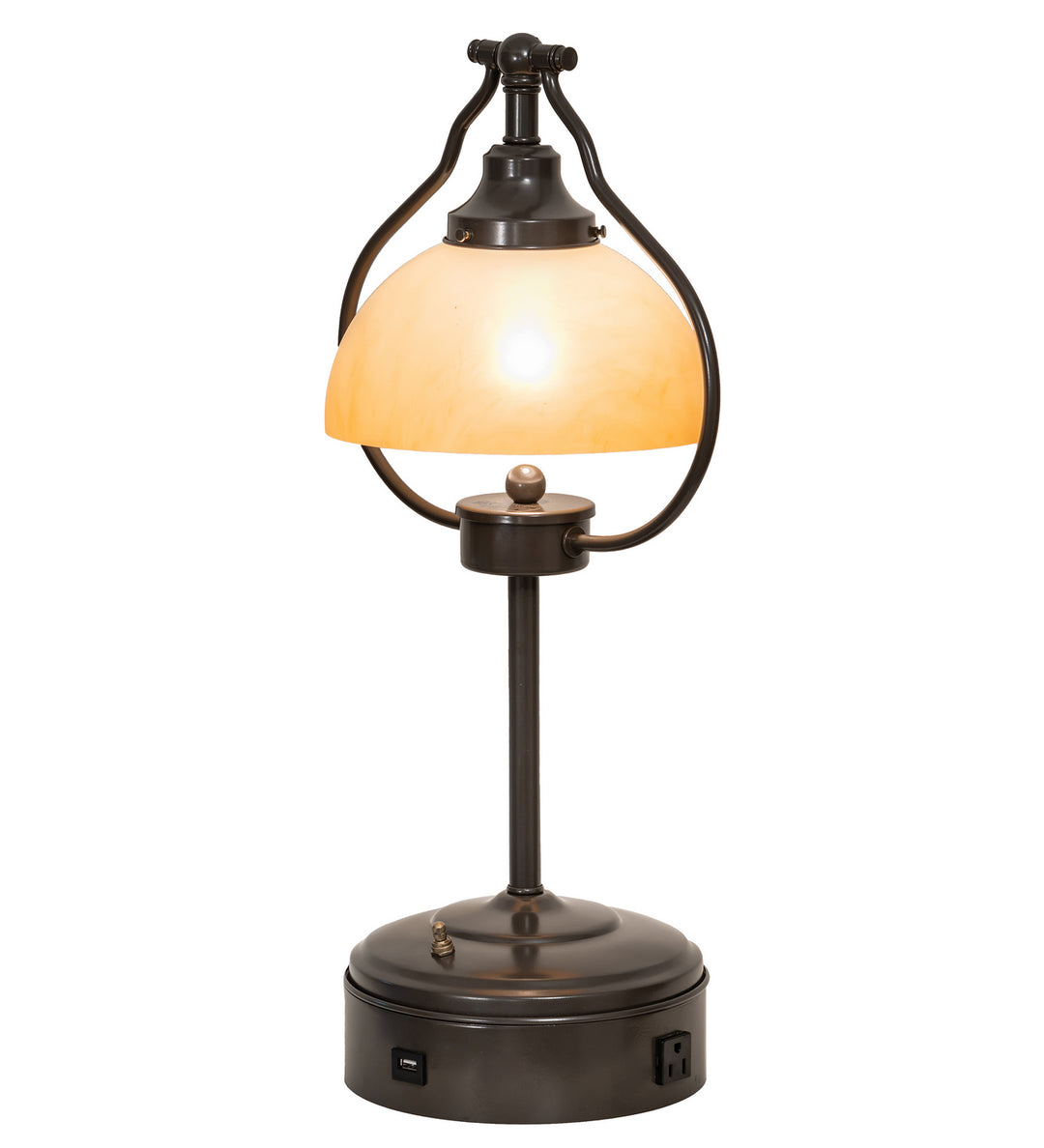 Meyda Tiffany Lighting 247040 Sedgwick One Light Table Lamp Lamp Bronze / Dark