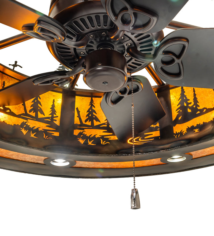 Meyda Tiffany Tall Pines 247782 Ceiling Fan - Antique Copper, Burnished