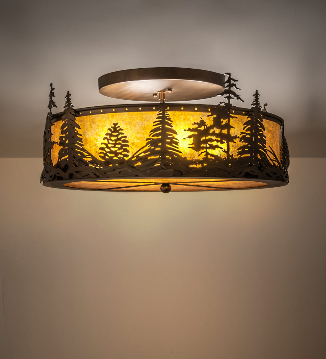 Meyda Tiffany Wildlife At Dusk 248523 Ceiling Light - Antique Copper,Burnished