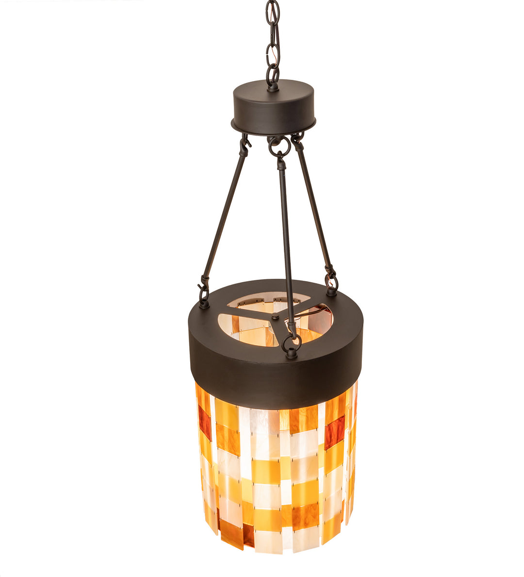 Meyda Tiffany Cilindro Calico 249600 Pendant Light - Oil Rubbed Bronze