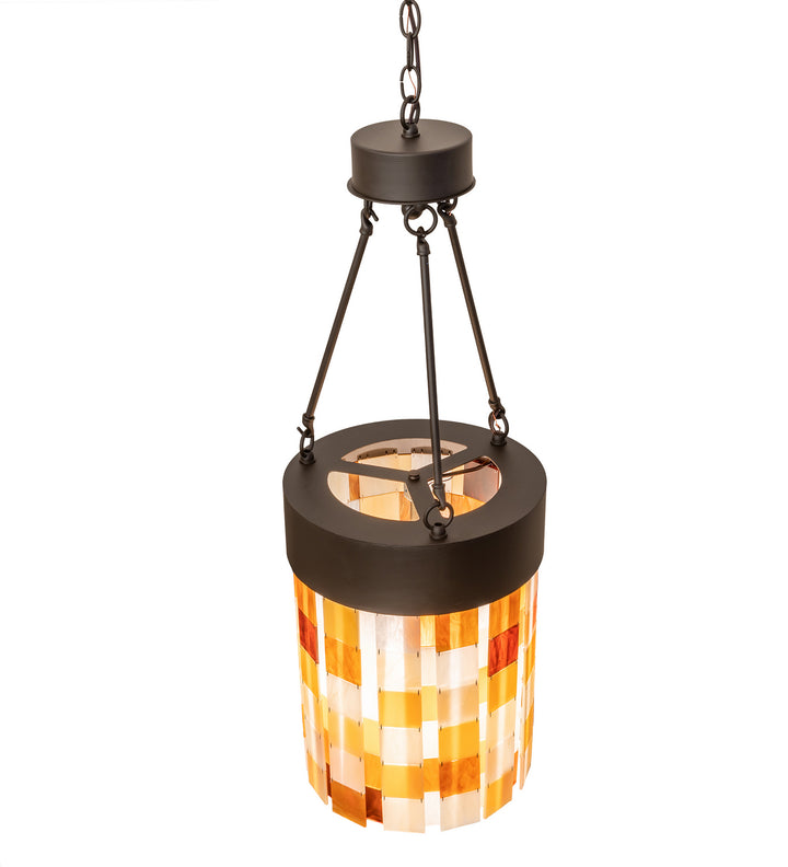 Meyda Tiffany Cilindro Calico 249600 Pendant Light - Oil Rubbed Bronze