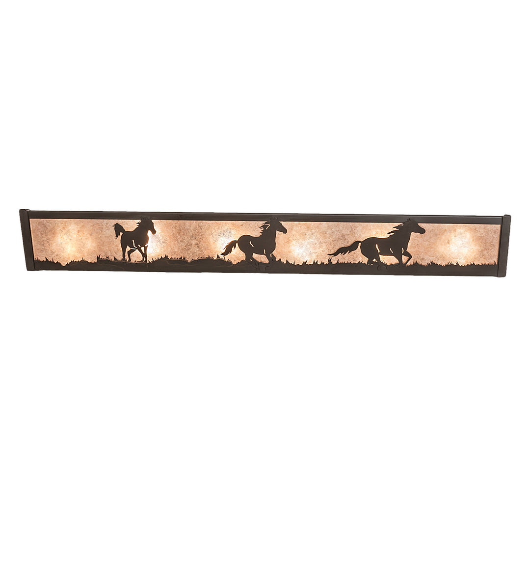 Meyda Tiffany Running Horses 250531 Bath Vanity Light 6 in. wide - Oil Rubbed Bronze