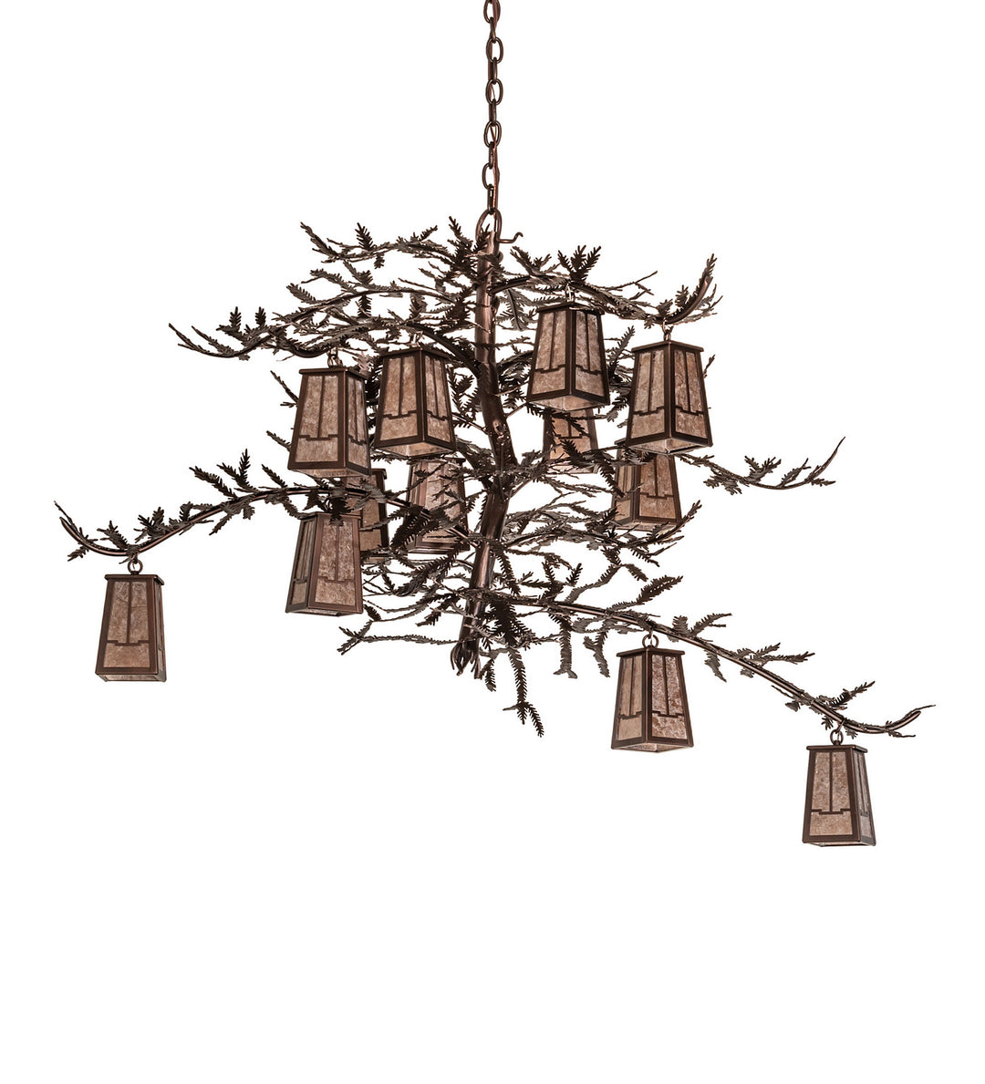 Meyda Tiffany Pine Branch 251446 Chandelier Light - Mahogany Bronze